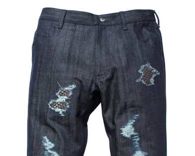 Distressed jeans with rivets DARIUS